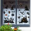 Halloween Bat Castle Palm Print Glass Window Home Decoration Window Stickers