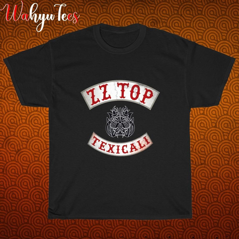 

New! ZZ TOP Texicali Logo Black Grey Navy White Size S-5XL Unisex T-Shirt S