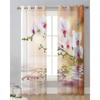 Wasserorchideen-Blumenpflanze, Tüll-Vorhänge für Wohnzimmerdekoration, Fenstervorhang für Schlafzimmer, Voile-Organza-Vorhänge