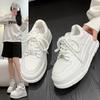 Leather little white shoes women's thick-soled heightening muffin little white shoes women's 2025 spring new versatile sports and leisure board sho