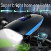Rechargeable Front Bike Light with Horn - Powerful Night Riding LED Safety Light for Mountain Bikes