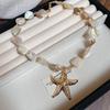Stylish Beaded Shell Starfish Necklace for Women - Chic Clavicle Chain with Unique Design