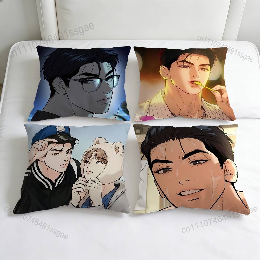 Comics JJoo Jaekyung Square Pillow Cover Decorative Throw Pillow Case for Sofa Couch Bed Home Car Living Room Decoration