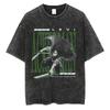 Eren Jager Attack on Titan Summer Streetwear Washed T-Shirt Anime Graphic Print TShirt Men Harajuku Cotton Oversize Vintage Tee
