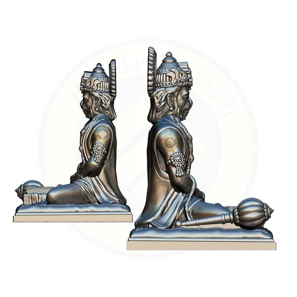 Bajrangbali Hanuman ji Idol Statue murti for Car Dashboard Home Decoration Puja Mandir Silver Color