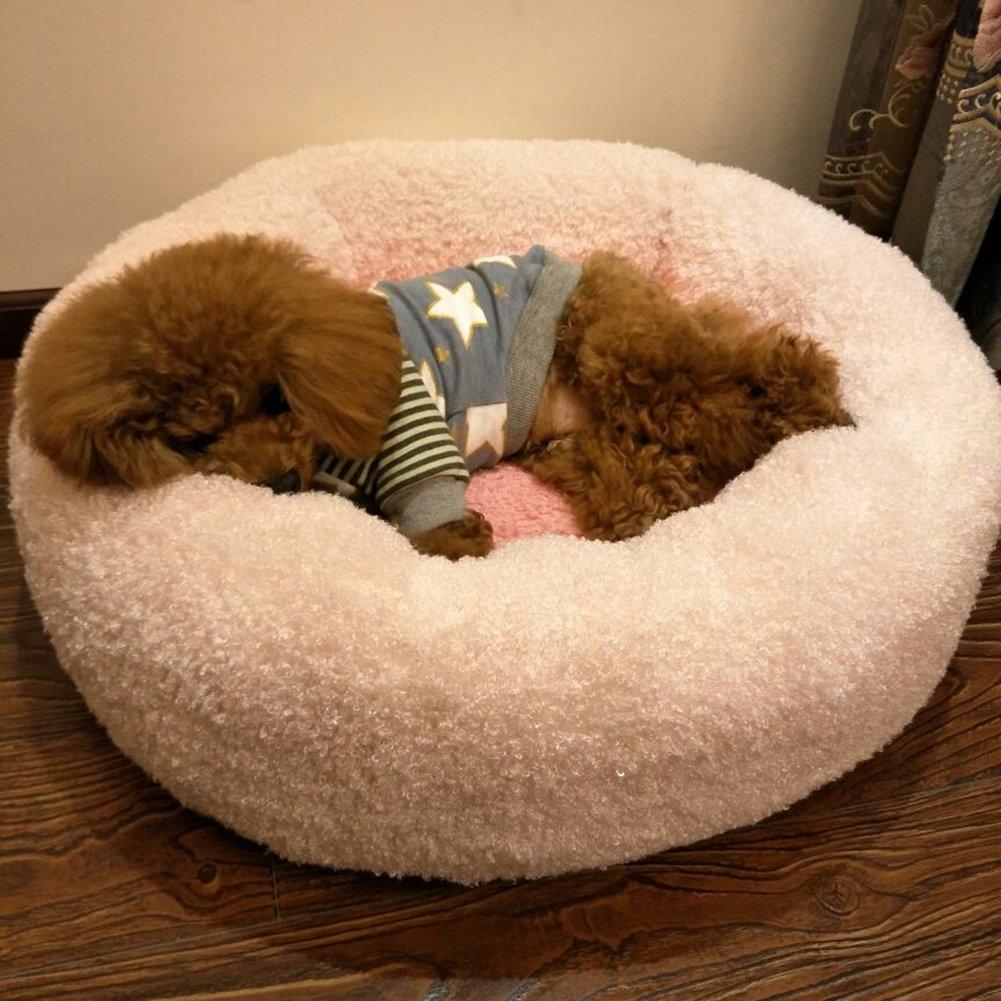 CHAMI Pet Bed Mat Pad Cushion Sofa Fluffy House Simple Round Bed Dog Cat Cat Dog Small Medium Cat Sleeping Bag Bed (L)