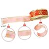 10 Vibrant Meter Red Christmas Ribbon With Glitter And Gold Trim For Wrapping Gift