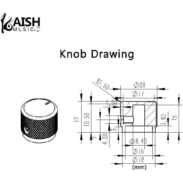 4-Pack 20mm Diam. Set Screw Style Aluminium Potentiometer Knobs 1/4" Universal Pot Control Knobs with Indicator for Guitar/Bass/AMP Amplifier Silver