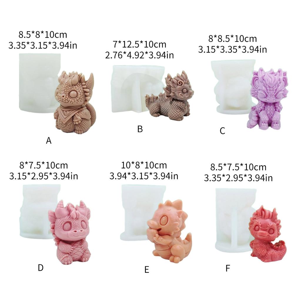 Animal Dragon Candle Mold Silicone Gypsum Molds Desktop Decorations Handmade Scented Candle Making Wax Resin Soap Mould
