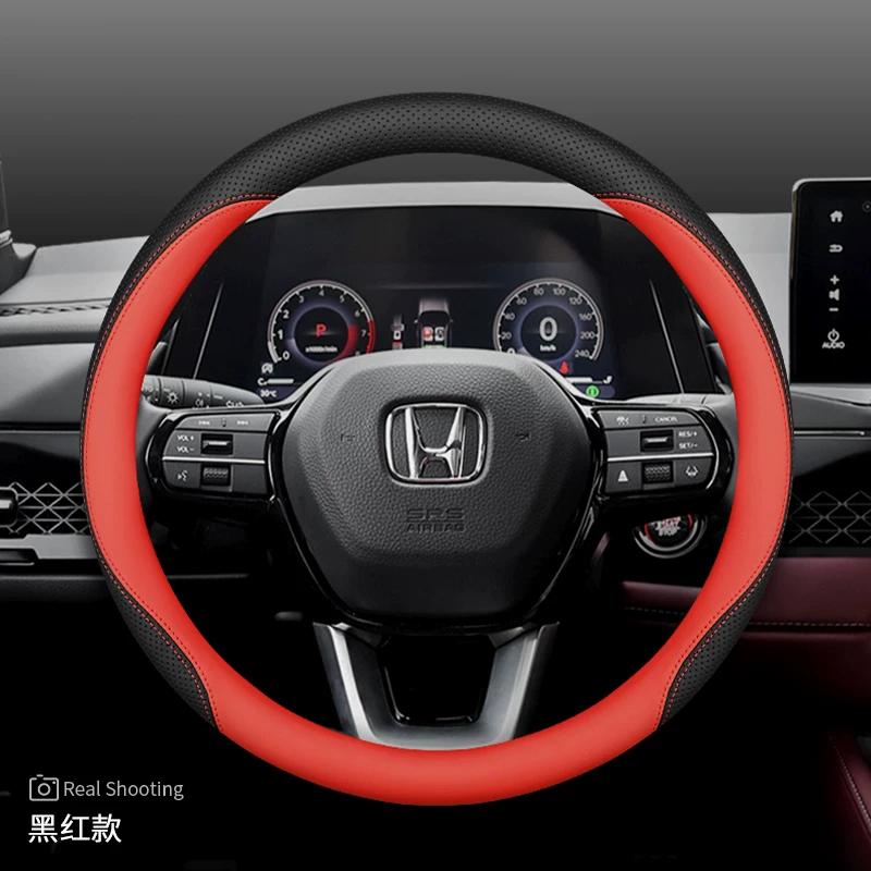 2026 For HONDA Luxury Steering Wheel Cover Nappa Leather Fit Civic Accord CR‑V Passport Pilot Ridgeline Odyssey Car Accessories