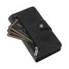 For iPhone 17 Case Zipper Wallet Rivet Decor Leather Phone Cover with Wrist Strap