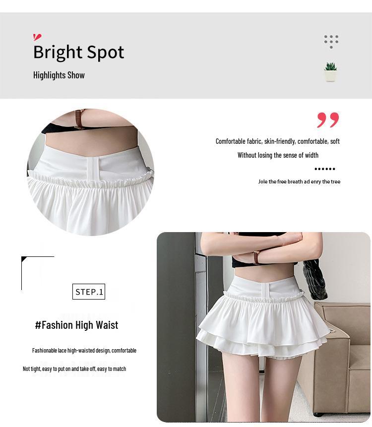 Plus Size Women's Korean Ballet-Inspired Low Waist A-Line Layered Skirt Pants - Autumn/Winter Anti-Exposure Fluffy Style