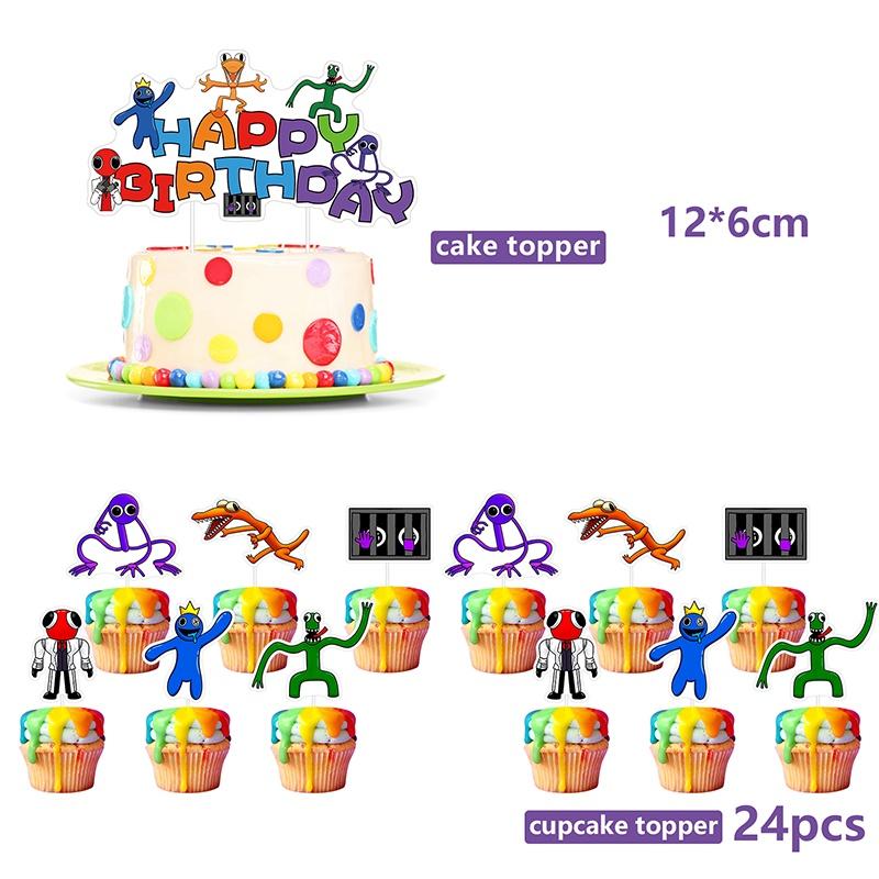 Rainbow Friends Roblox Party Supplies Banner Cake Topper Balloons Kids Birthday