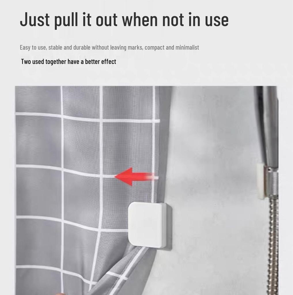 Multifunctional Shower Curtain Clip: Seamless, Punch-Free Wall Hook