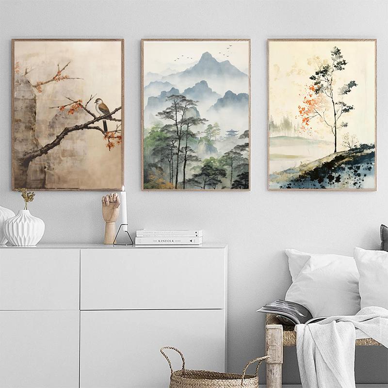 Moderne Japanse Minimalistische Zen Zen Vreedzaam Landschap Kunst Poster Canvas Print Woonkamer Slaapkamer Huisdecoratie Frameloos