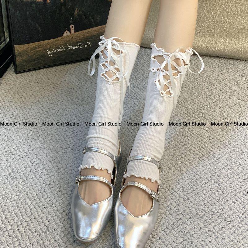 

Lolita Y2g Millennium Wooden Ear Gloves Strap Long white sleeve + white webbing All yards