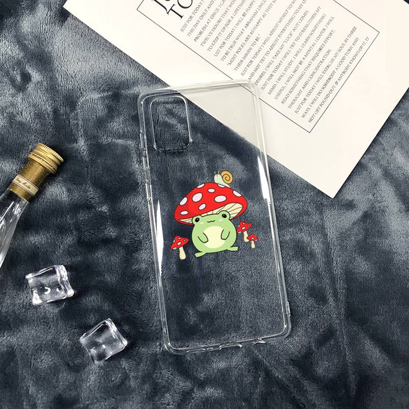 Grzyb żaba kreskówka słodki Etui na telefon Przezroczyste miękkie Dla iphone 12 11 13 7 8 6 s plus x xs xr pro max mini