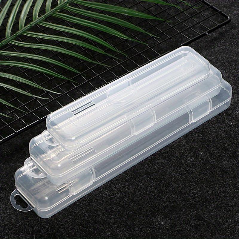 5Pcs Portable Makeup Brush Organizer Eyebrow Pencil Tableware Chopsticks Transparent with Cover Storage Box Kitchen Accessories