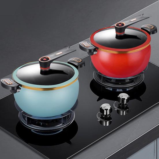 Nonstick Ceramic Coated Soup Pot with Lid 7L Fast Cooking Crock Pot Micro Pressure Cooker Versatile Cookware for Stovetop