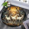 Enchanted Forest Deer Round Area Rug,Carpet Rug for Living Room Bedroom Sofa Playroom Decor,Non-slip Floor Mat