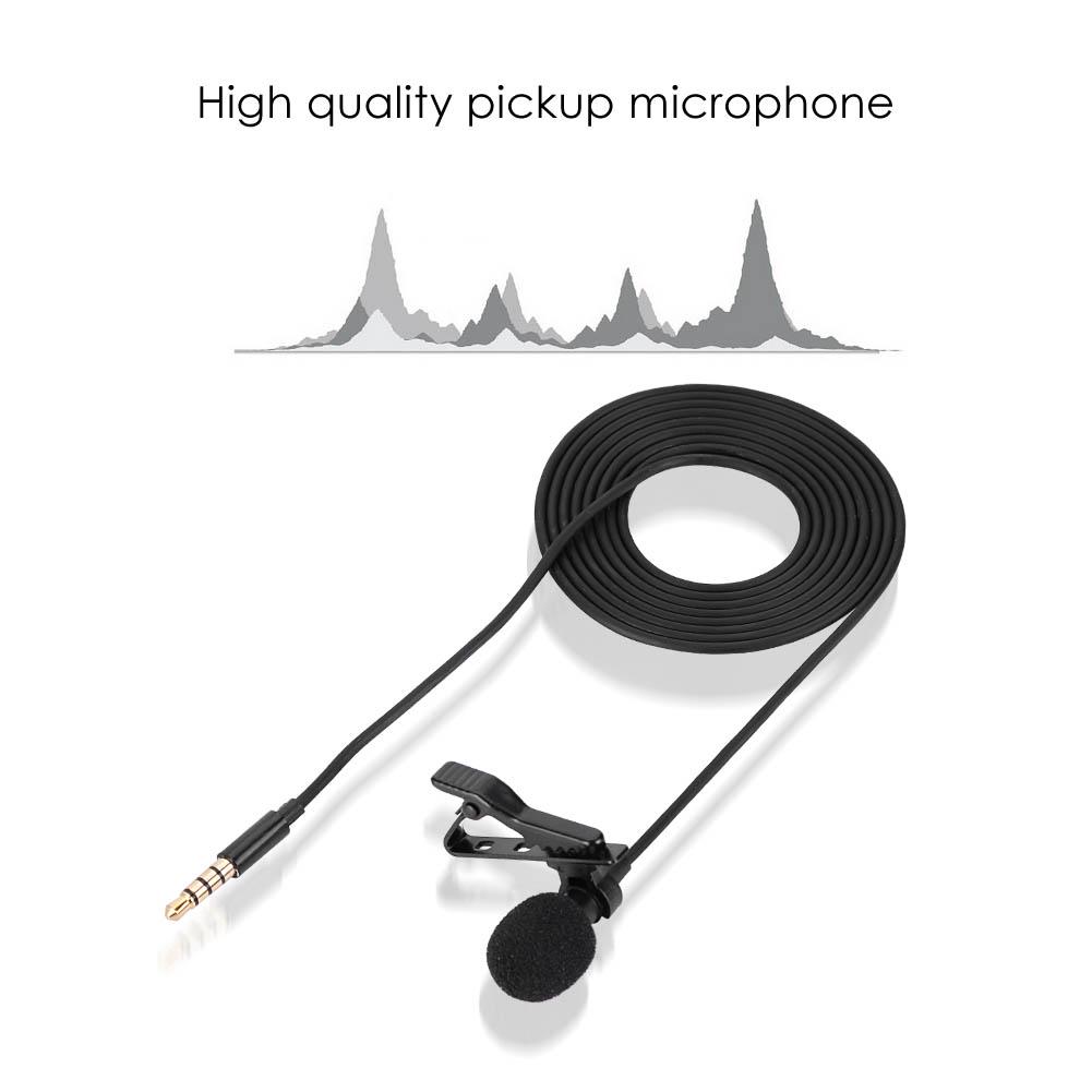 Lapel Microphone Omnidirectional Condenser Mic for iPhone Samsung Android & Windows Smartphones