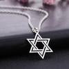 Trendy Vintage Hollow Out Star of David Pendant Necklace Youth Jewelry