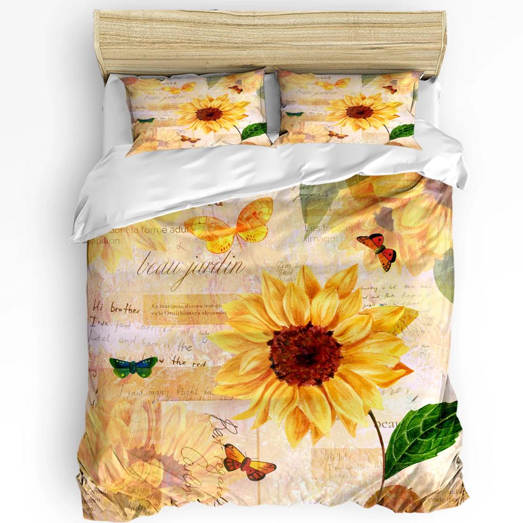 Forest Fairy Flower Butterfly Girl Duvet Cover with Pillow Case Custom 3pcs Bedding Set Quilt Cover Double Bed Home Textile