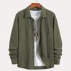 Men's Solid Color Shirt Long Sleeve Men's Casual Fashion Trend With Pocket Shirt Jacket