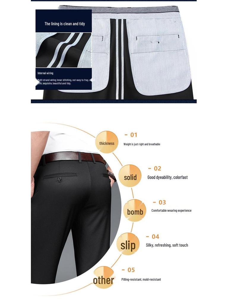 Thickened Winter Trousers: Casual Dress Pants for Middle-Aged Men