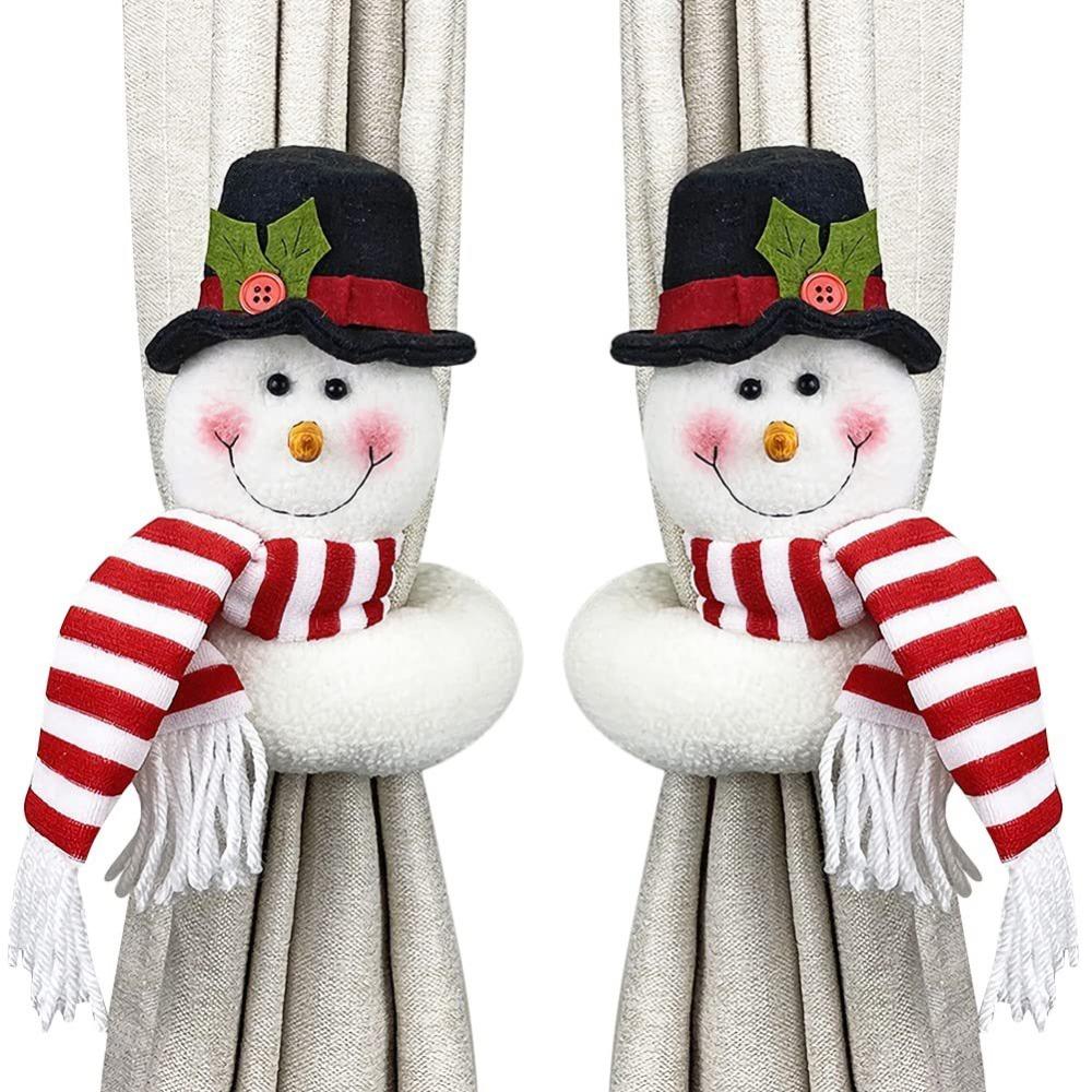 New Snowman Curtain Clasp Santa Claus Easy To Use Band Tiebacks Durable Fastener Buckle Clamp