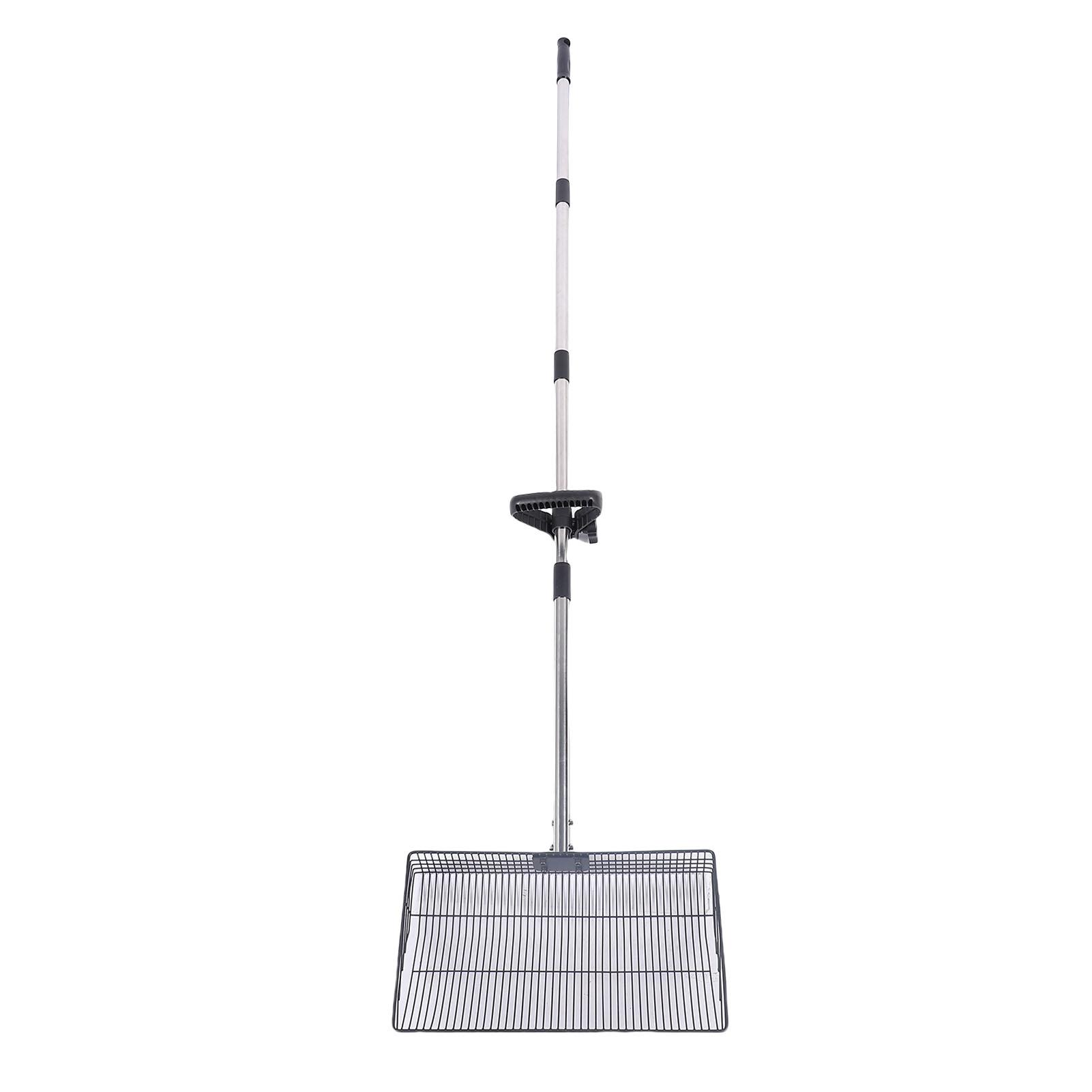 

Большой металлический совок для куриного помета, регулируемая длинная телескопическая ручка, лопата из нержавеющей стали для просеивания подстилки в курятнике