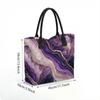  Purple Agate Pattern Tote Bag Fashion Large Capacity Casual Shoulder Bag for Daily Use
