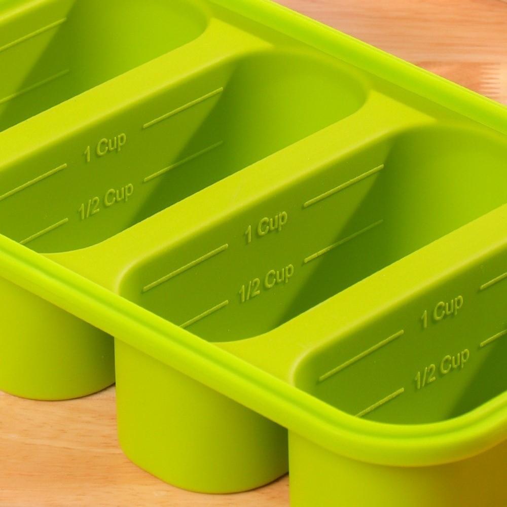Silicone Soup Ice Cube Molds with Lid Food Meal Molds Multipurpose Freezer Soup Tray  Soup Storage