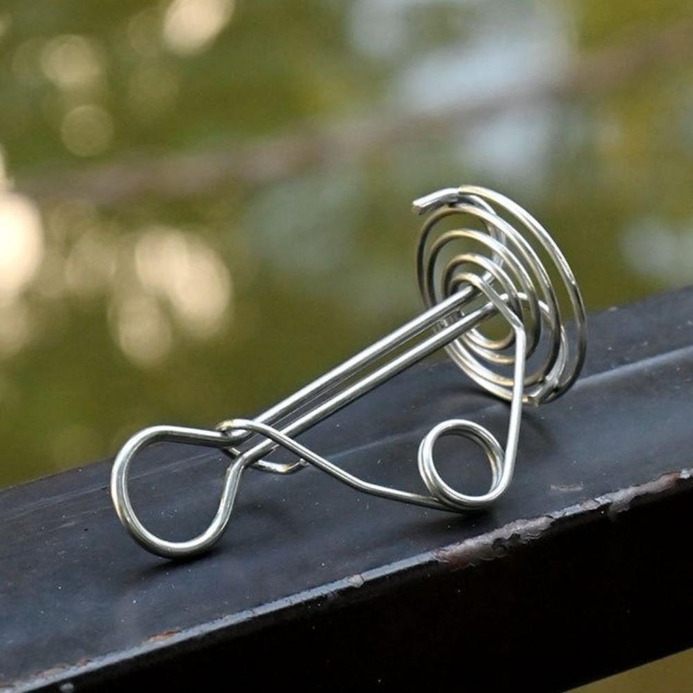 10Pcs Stainless Steel Spring Deck Pegs Retractable Tent Spring Stakes  Outdoor Camping