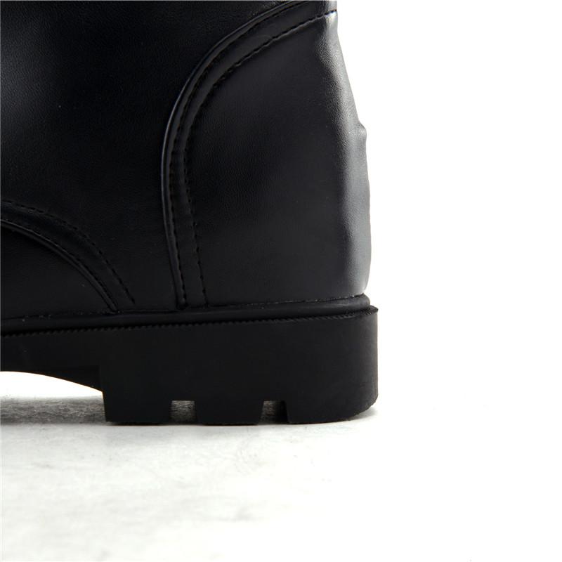 Women's Low-heeled Medium Boots Autumn and Winter New Solid Color Large-size Thick-heeled Roman Casual Boots