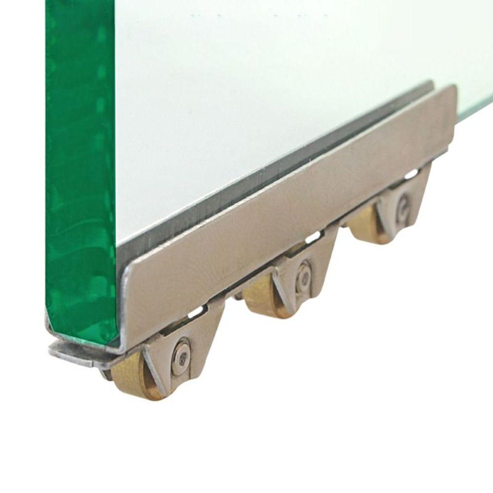 4 Stück/Set Verschleißfeste Glastür-Rolle Edelstahl-Schienenrad für 5-8 mm dicke Gläser