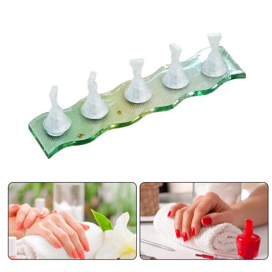 1 Set Magnetic Nail Holder with Gradient Color Base Professional DIY Manicure Fingernail Rest Wearable False Nails Showing Shelf Reusable Nail