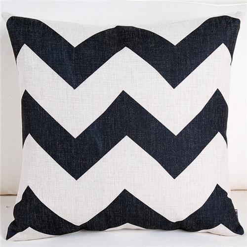 Personalisierte Schwarz-Weiß Dekorative Kissenhülle Geometrie Polyester Sitz-Taillen-Kissenbezug für Sofa Heimdeko