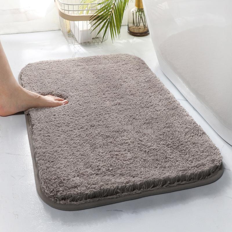 Machine Washable Durable Toilet Mat Thickened Bathroom Carpet Long Hair Carpet Water Absorbtion Anti Slip Bathroom Mat