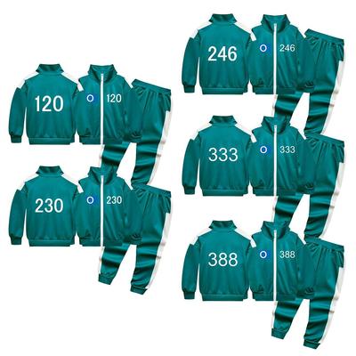 Kids Boys Girls Movie Game Print Long Sleeves Zipper Jacket Coat Trousers Pants Set Outfit Halloween Cosplay Costume