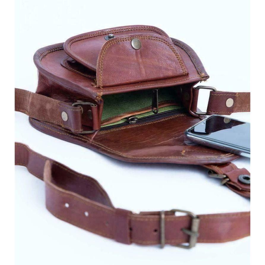 Leather Messenger Shoulder Cross Body Bag Handmade Purse Women's Vintage