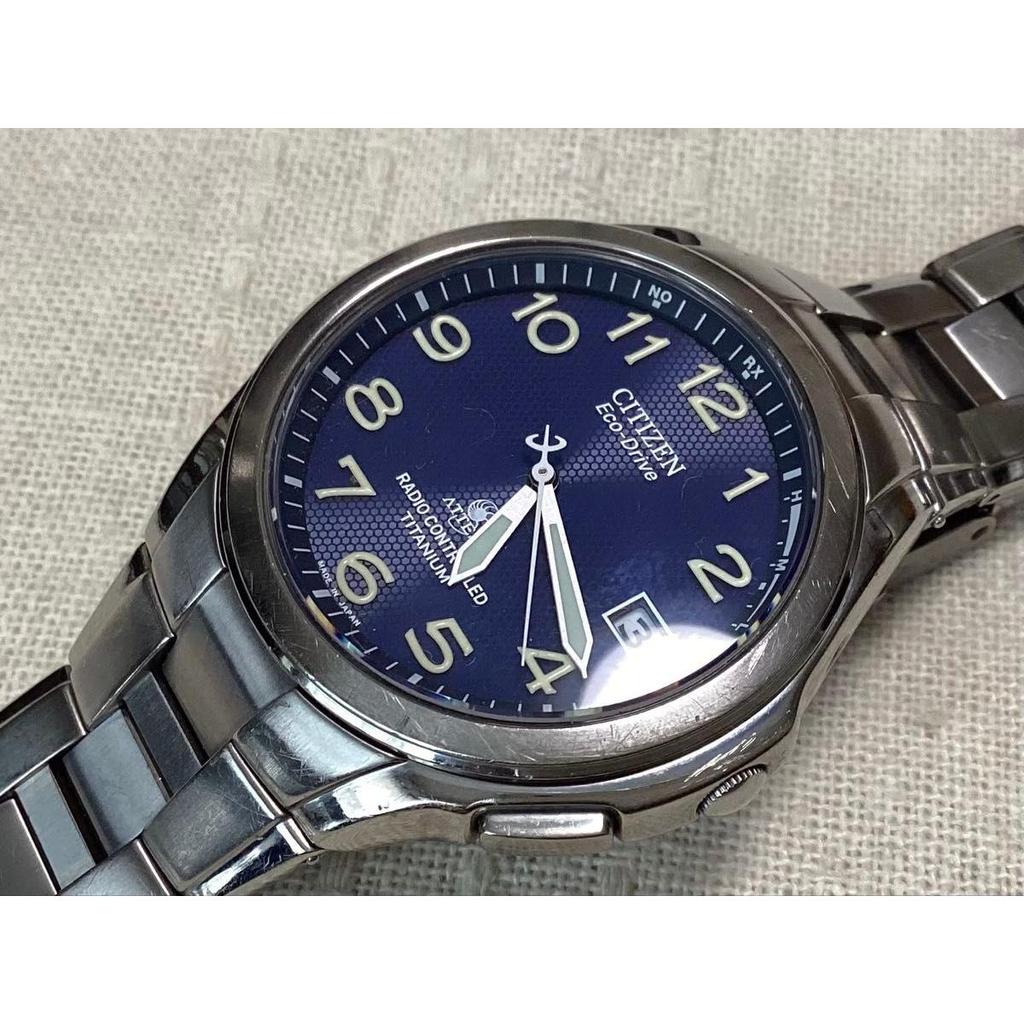 Used [Normal operation product] Citizen Atessa ATD53-2615 H415-T003788 Eco Drive Titanium radio clock