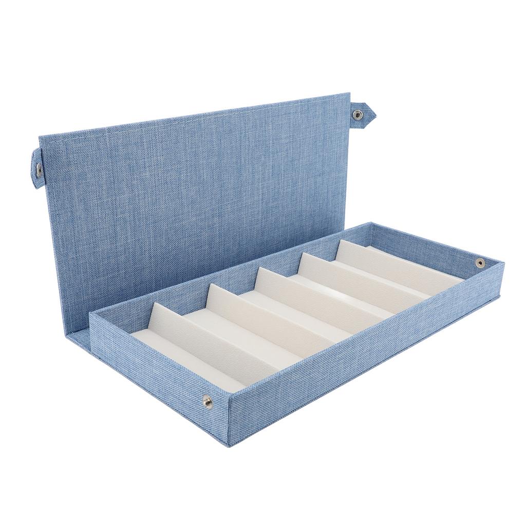 Linen 6 Slots Eyeglasses Case Fashionable Eyewear Display Case Multiple Glasses Case Box for Home Store
