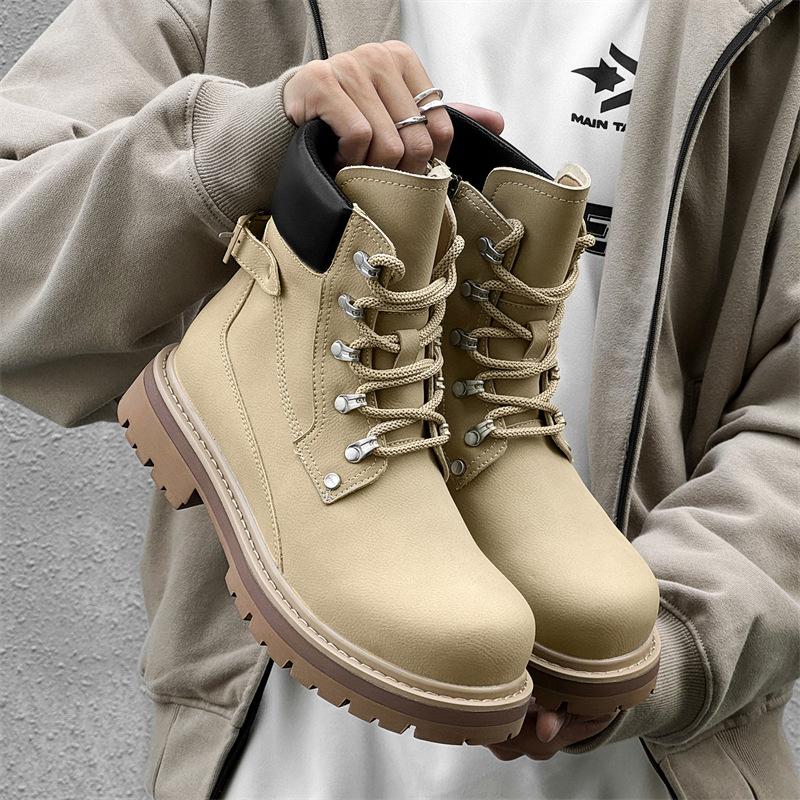 Men Women Martin Boots Autumn Winter Casual Ankle Boots Non‑Slip Wear‑Resistant Lace‑Up Shoes Outdoor Daily Footwear