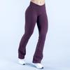Seamless European-American Yoga Flare Pants: Cross Waist, Hip Lifting, Tight-Fit for Running, Cycling & Fitness
