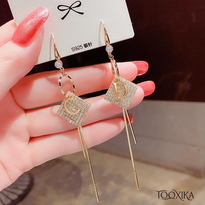 

Tooxika, новый стиль, серьги с кисточками, популярные серьги, утолщенные серьги из настоящего золота 14 карат, сохраняющие цвет
