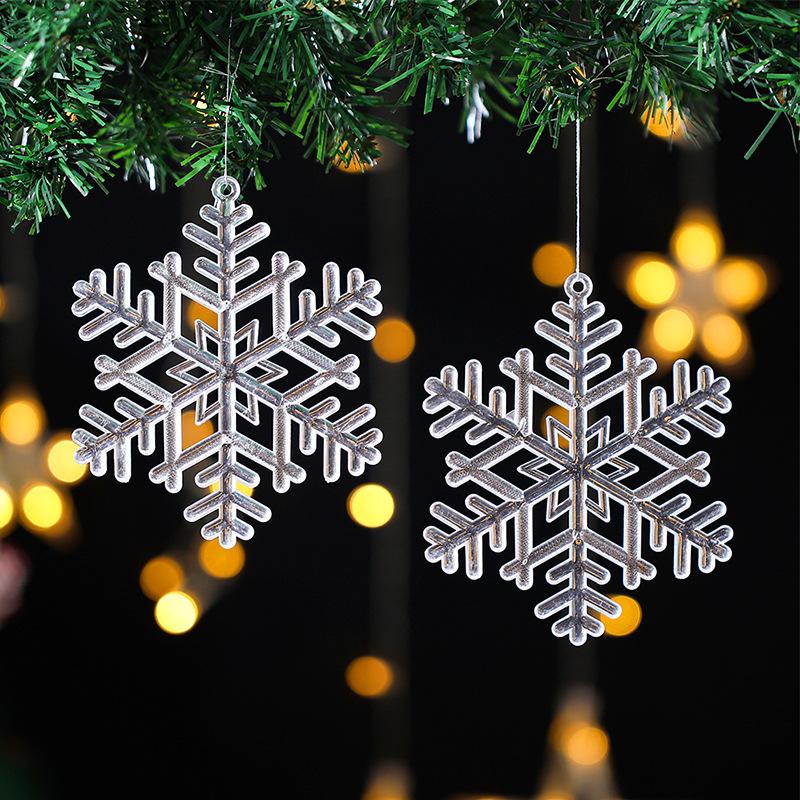 Christmas Xmas Tree Decoration Creative DIY Acrylic Hanging Ornaments Pendants Snowflake Snowman