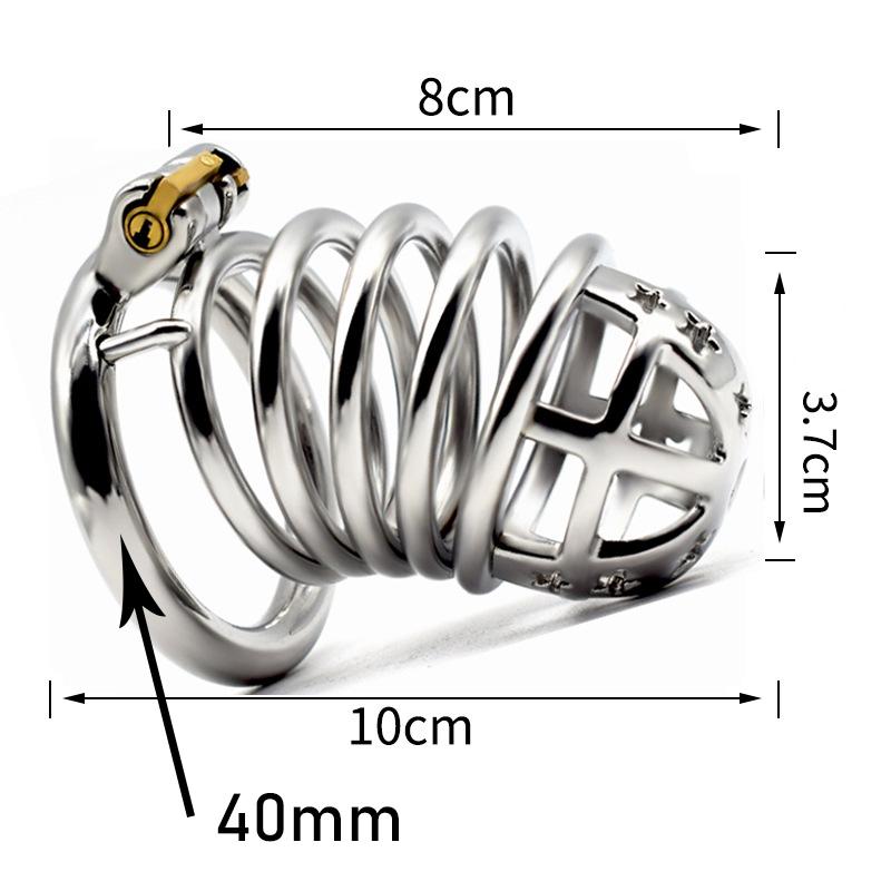 BDSM CB Lås 304 Rustfritt Stål Penisbur Slave Pikkringer Uretral Kyskhet Voksen Sexleketøy Ballestrikk Fetisj Tortur