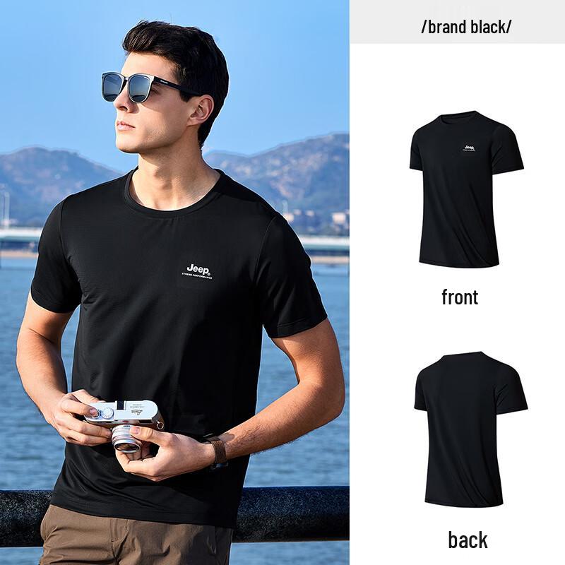 

Jeep Men s Elastic Breathable Short Sleeve T-Shirt L