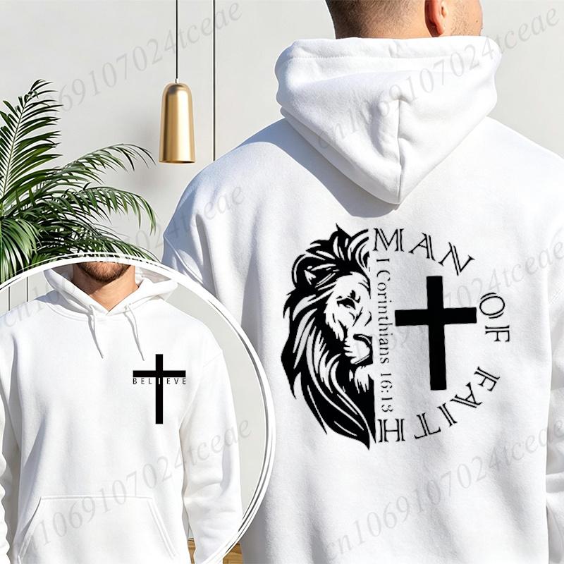 Casual Fashion Jesus Cross Men Tracksuit Sweatshirts Hooded Sportwear Christ Print Men Hooded Hoodies Long Sleeve Hoodies Gifts S